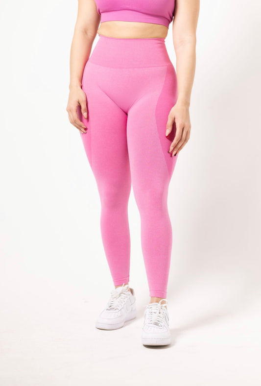 Bubble Gum Pink Seamless Leggings - Breast Cancer Awareness