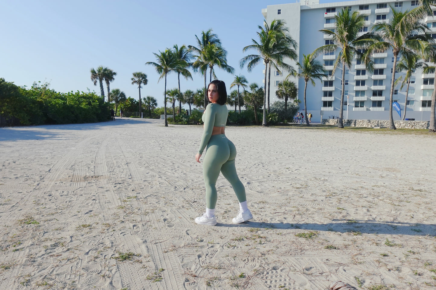 Pistachio Green Bloom Leggings