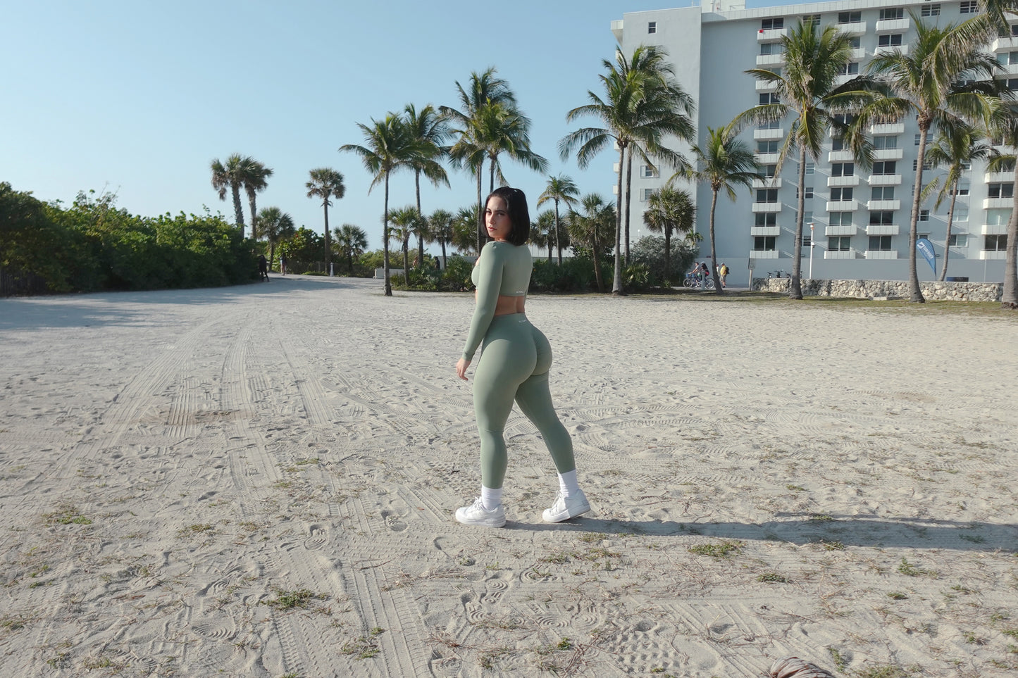 Pistachio Green Bloom Leggings