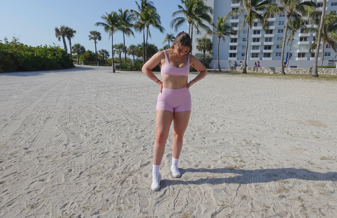 Soft Pink Bloom Sports Bra