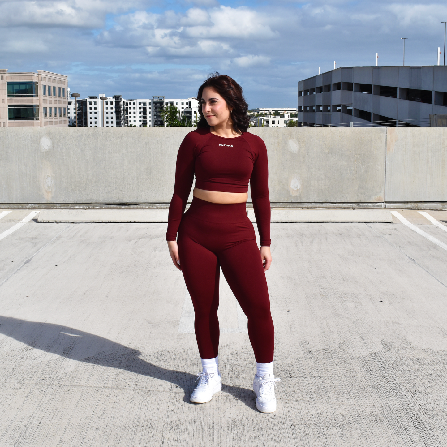 Ruby Red Elevate Cropped Long Sleeve