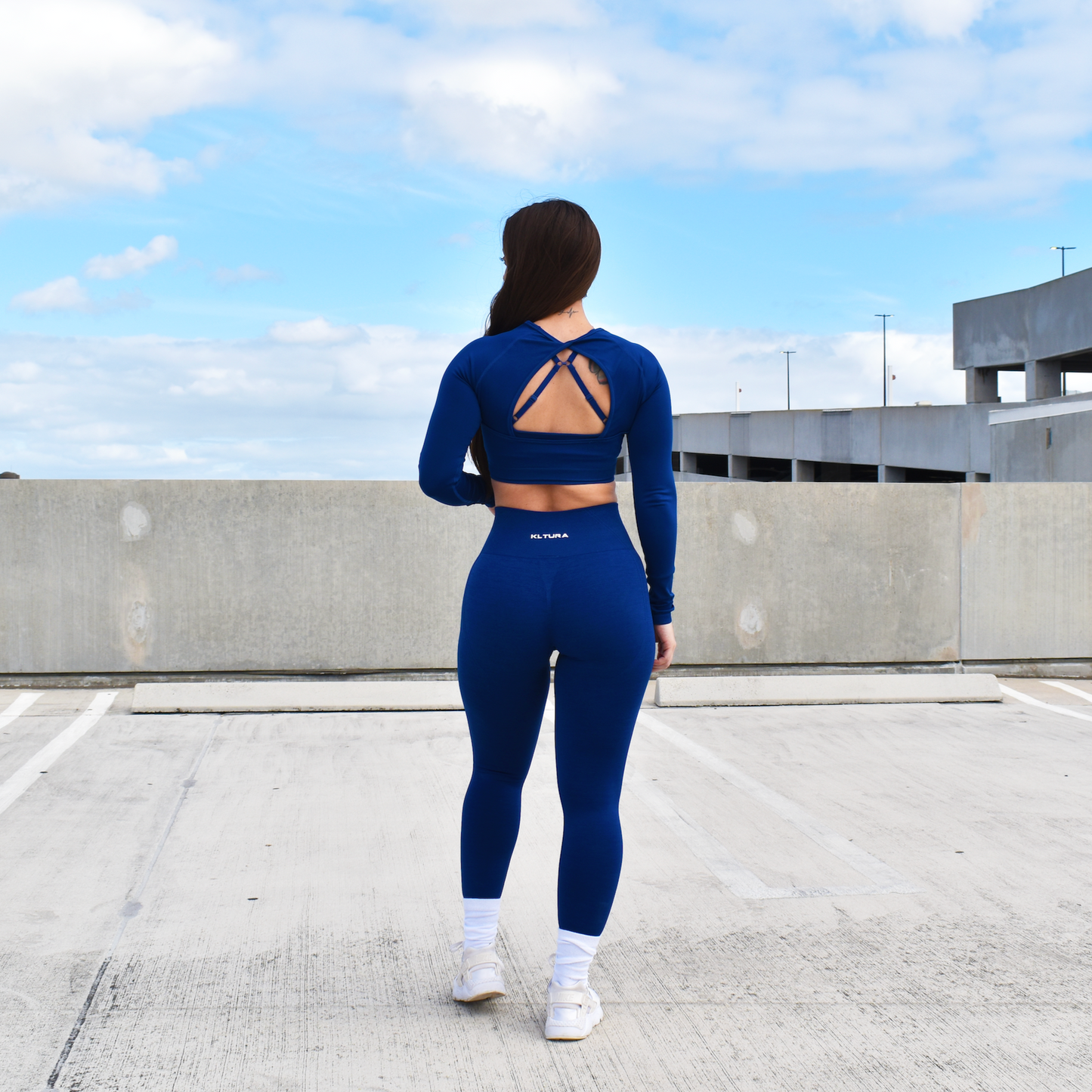 Persian Blue Elevate Cropped Long Sleeve