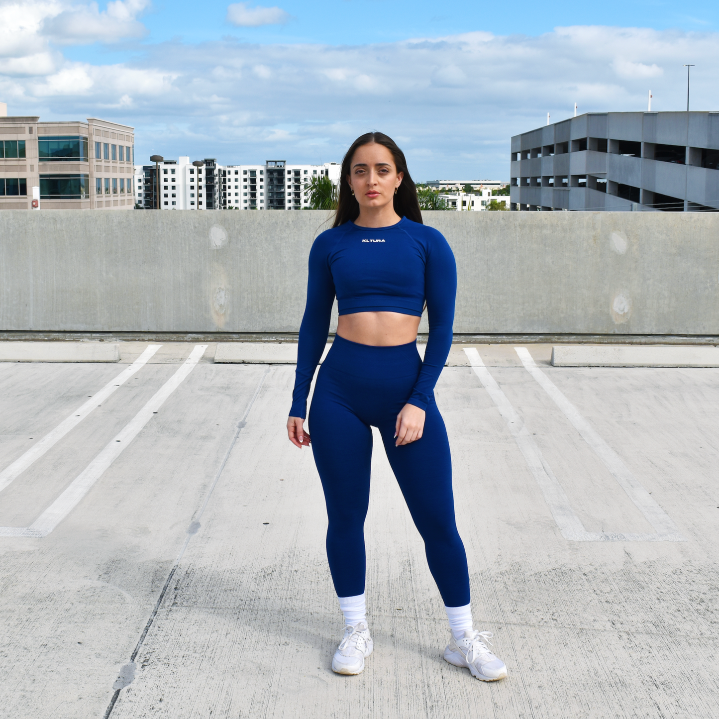 Persian Blue Elevate Cropped Long Sleeve